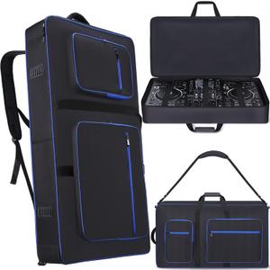 DJ Controller Case Compatible with XDJ-AZ, DJ Travel Gig Bag with 10MM Soft Padded & Multi-pocket for DJ Controller & Accessories (without Wheels)