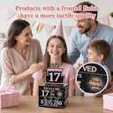 3 x Money Gift Box, 17th Birthday Decorations For Girls, Birthday Gifts For 17 Year Old Girl With 100Pcs Transparent Bags - Black & Rose Gold