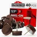 Nail-on Felt Pads X-PROTECTOR 40 PCS - 1.1" Felt Furniture Pads - Brown Chair Leg Floor Protectors - Nail in Furniture Pads for Furniture Legs - The Best Felt Chair Pads for Hardwood Floors (28mm)!