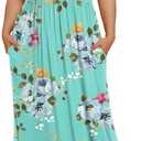 LONGYUAN Women's Plus Size Maxi Dresses Summer Short Sleeve Casual Long Dress 2026 5XL