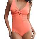GRAPENT Cut Out One Piece Swimsuit - Tummy Control Modest Swimwear for Women - Size 12 to 14