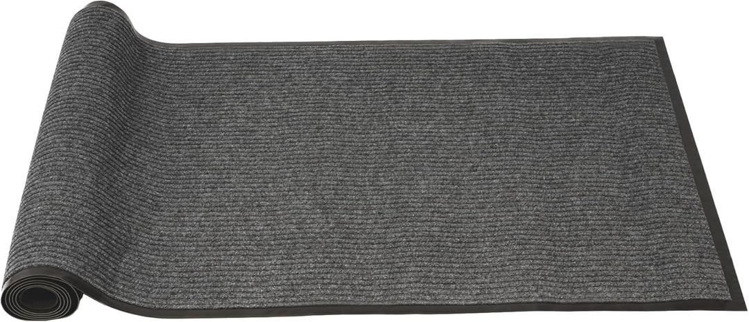 Front Door Mat 3' X 10' Heavy Duty Indoor Outdoor Entrance Doormat with Non-Slip Back Commerical Entrance Mats Rubber Backed Runner Rugs for Hallway,Entryway,Home,High Traffic Area (Grey)