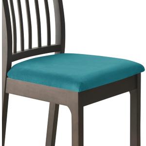 Deisy Dee Velvet Seat Covers for Dining Room Chairs, Chair Covers for Dining Room Set (4, Turquoise)
