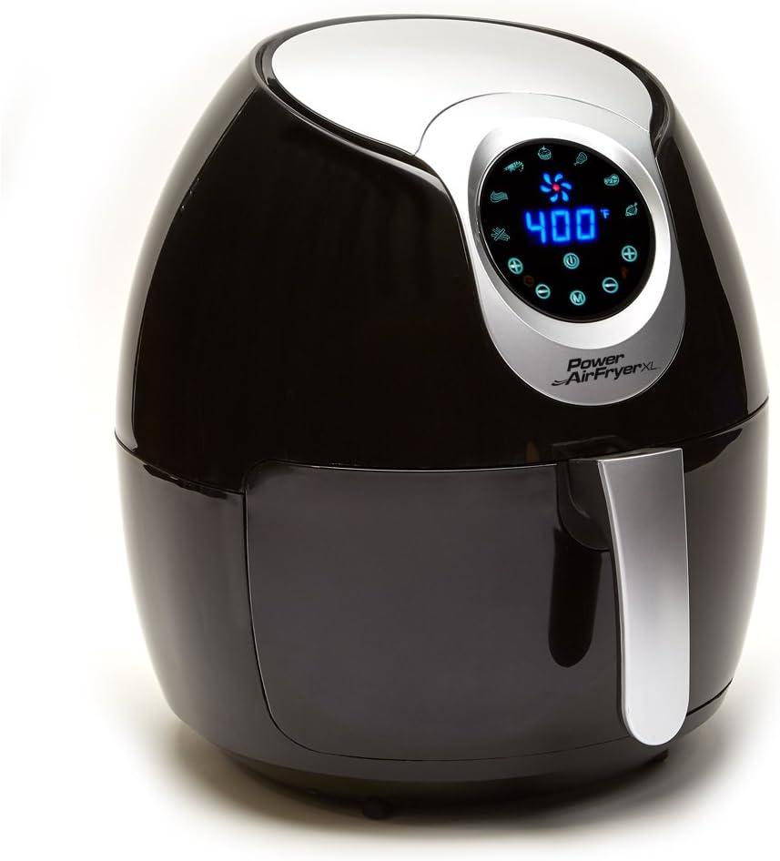 Power Air Fryer XL 3.4 QT Black - Turbo Cyclonic Airfryer With Rapid Air Technology For Less or No Oil. Include Recipes Book