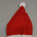 Giggling Getup Knitted Santa Hats with Pom Poms, Christmas Hat as Gift, Santa Hat for Xmas Party Dress Up (Red-adult)