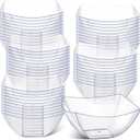 Tanlade 50 Pcs Clear Serving Bowls 8 oz Square Plastic Bowls Disposable Snack Salad Dishes Small Party Candy Bar Containers Taco Bar Serving Dishes for Buffet Chips Fruit