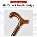 GUYUE Handmade Wooden Walking Cane for Men and Women Ergonomic Wood Cane for Seniors Better Rubber Tips - 37 Inches