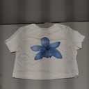 RoseSeek Women's Y2K Floral Graphic Tees Shirts Short Sleeve Crew Neck Summer Crop Tops Size M