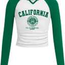 3 x SOLY HUX Girl's Long Sleeve T Shirts Cute Graphic Tees Casual Teen Tops Preppy Back to School Clothes