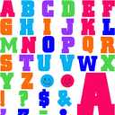 136 Pcs 12 in Extra Large Bulletin Board Letter Big Alphabet Letter Cutout Sticker Punctuation with Adhesive Dot Colorful Poster Back School Classroom Wall Decor Education Learning Tool(Bright Color)