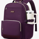 LOVEVOOK Laptop Backpack for Women with Pouch Pocket for Large Capacity Cup,15.6 Inch Laptop Computer Bag Travel Backpack Purse,Waterproof Work Business Backpack College Teacher Bags,Dark Purple