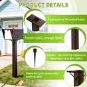 BOUGOON Bronze Metal Mailbox Post,43x 4X 4 inch In-Ground Mounting Post