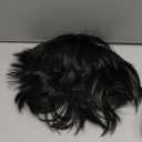 morvally Short Messy Black Heat Resistant Synthetic Hair Wigs for Cosplay Halloween Anime