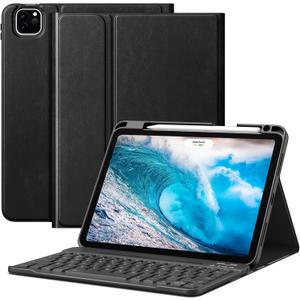 MoKo for iPad Air 11 Inch Case with Keyboard 7th/6th Gen(M4/M3-2026/2025/2024), iPad Air 5th/4th Gen Case 2022/2020 10.9'' with Pencil Holder, Multi-Angle Detachable Bluetooth Keyboard, Black