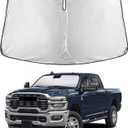 EcoNour Windshield Sunshade Compatible for Dodge Ram 1500 2019-2024 2025 2026 CrewCab, MegaCab Pickup,2Dr RegularCab,4Dr QuadCab Sun Visor for Front Windshield, UV Blocker & Protector, Car Accessories