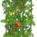 GREEN MOUNT Raised Garden Bed Planter Boxes with Trellis for Climbing Vegetables Plants, 56.7" Tomatoes Planters Outdoor Tomato Cage w/Wheels