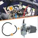 HOLATO PZ20 Carburetor Carb Air filter Fuel Line Kit for 50cc-125cc Taotao ATA-110B 125D Boulder B1 T-Force Coolster Apollo kazuma Kids ATV Four Wheeler XR70 XR80 CRF70 CRF80F Dirt Pit bike (BLACK)