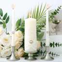 Unity Candle Holder - Unity Candle Holders for Weddings, Metal Unity Candlestick Holder Set of 3, Decorative Unity Candle Stand for Wedding Ceremony Table Centerpiece Decoration Gift (Silver)