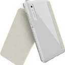 TUDIA SKN FLIP Designed for Onyx Boox Palma 2 Case - [Magnetic Closure] Shockproof Slim Transparent TPU Back with Textured Leather Cover - Clear Beige (No Auto Wake/Sleep)