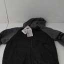 SECOOD Kids Hoodie Fleece Jacket Warm Sherpa Lined Zip Up Hooded Sweatshirt Soft Winter Coat Boys Girls School Outerwear (10-11 Years, C Black Thunderstorm)