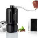 Manual coffee grinder ReiYeer Mini Hand Crank Coffee Grinder Portable Manual Bean Grinder CNC420 Steel Burr Coffee Grinder, Black