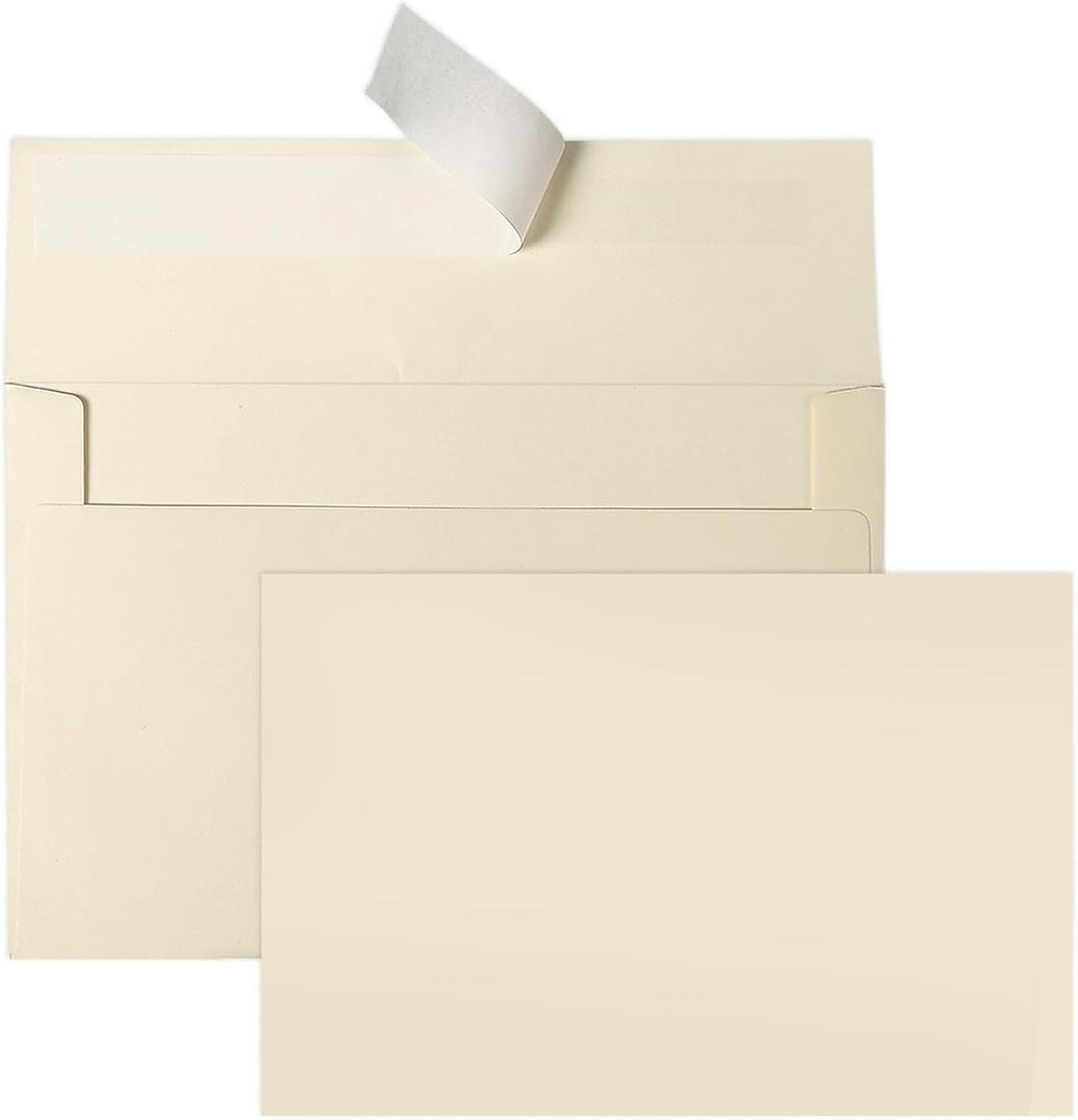 100 Pack Blank Cards with Envelopes & Stickers  4x6 / A6 Ivory Folding Cards, Bulk Set of 300 GSM Heavyweight Cardstock for Thank You Notes, Wedding Invitations, Baby Shower, All Occasion Business Stationery