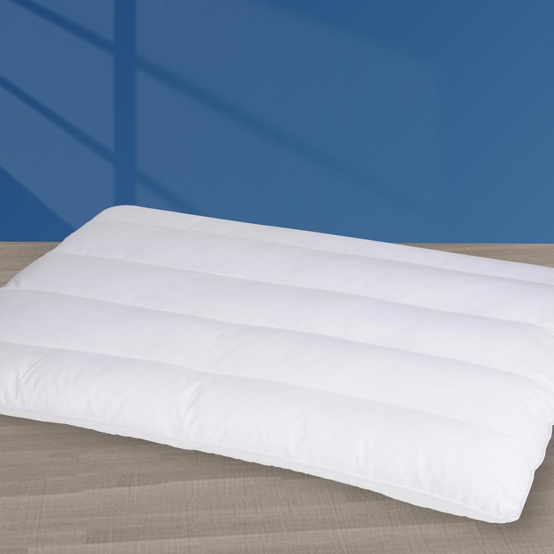 MINUPWELL Ultra Flat Pillows for Sleeping Thin, 7D High Support 2.5 inch Height Ultra Thin Pillows,Slim Bed Pillows for Stomach Sleeper,Standard Size -18x26 in (White)