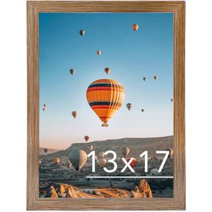 13x17 Picture Frame Rustic Brown for Wall Hanging, Wall Mounting Horizontally or Vertically, 13 x 17 Wall Gallery Poster Photo Frames with Shatter Resistant Plexiglass, Rustic Brown