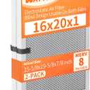 2-Pack 16x20x1 MERV 8 Reusable HVAC Electrostatic Furnace Filters