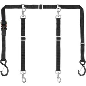 Truck Bed Dog Tether for Two Dogs,Ratchet Tightening Adjustable Double Safety Truck Bed Dog Leash System for Pickup, SUV, Cars & Trucks