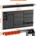 TORACK Metal Pegboard Wall Organizer 4ft Wide, Tool Storage Pegboard System for Garage with Accessories, Wall Mount Storage Bins, Shelves, Peg board Tool Organizer Kit for Workbench(Black)