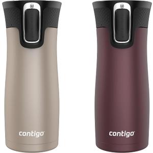 Contigo West Loop 2.0 Leak-Proof Spill-Proof Insulated Stainless Steel Travel Mug 16oz. 2 Pack Brown Sugar & Chocolate Truffle Metallic Contigo West Loop 2.0 Leak-Proof Spill-Proof Insulated Stainless Steel Travel Mug 16oz. 2 Pack Brown Sugar & Chocolate Truffle Metallic