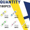 180PCS Solder Seal Wire Connectors-haisstronica Heat Shrink Solder Wire Connectors-Waterproof Butt Connectors - Insulated Electrical Connectors Butt Splice(5Colors/5Size)
