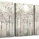 trees and birds Abstract Paintings Canvas Prints Wall Art for Bedroom Bathroom Wall Decor office Artworks Pictures Wall Decorations for Living Room,3 Piece Sunrise and sunset Modern Home Decoration, 16x24inches*3pcs