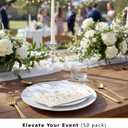 5 x GardenCity Floral Napkins, Gold Flower Cocktail Napkins, Disposable Wildflower Paper Napkins, 3-Ply, 5x5 Folded (50 Pack)