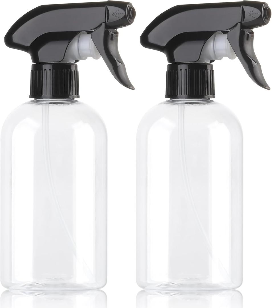 Bynccea Spray Bottle Empty Spray Bottles PET -10 oz/300 ml Plastic Water Sprayer bottles Refillable Containers Fine Mist Small Spray Bottles for Cleaning Solutions, Cooking, Hair (Black Spray*2)