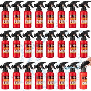Leitee 24 Pcs Fire Extinguisher Squirter Toys Realistic Firefighter Water Squirt Toy Fun Fireman Squirter for Boy Girl Swimming Pool Beach Party Outdoor Water Fighting Play Cosplay (7X 1.9 Inch)