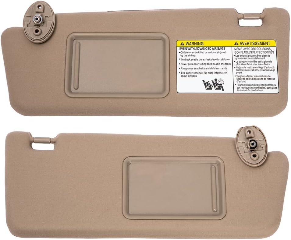 Sun Visor Sunvisor Without Light Left and Right Side Compatible with Tacoma 2005 2006 2007 2008 2009 2010 2011 2012 05 06 07 08 09 10 11 12 Replacement for 74320-04181-E1, 74310-35C00-E0 Beige