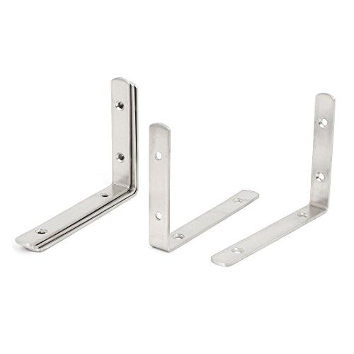 Aexit Stainless Shelf Brackets & Supports Steel L Shaped Angle Brackets Shelf Brackets Supports 4pcs