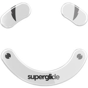 Superglide Glass Mouse Skates - Super Smooth Glide, Polished Round Edge, Super Fast Gaming Mouse Feet with Durable Sole for Razer Deathadder v3 Pro (Type-S, White)