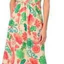 Adrianna Papell Women's Smocked Printed Placement Dress Size 10