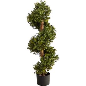 Nearly Natural 33 in Artificial Boxwood Spiral Topiary Tree with Planter
Maintenance-Free Faux Greenery, Realistic Wood-Like Trunk, Black Planter, Indoor/Outdoor Decor