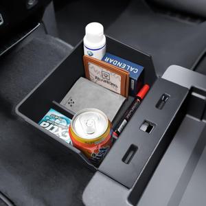 RUNROAD Center Console Organizer Tray Compatible with 2015-2026 Ford F150 and 2017-2026 F250 F350 F450 Accessories, Underseat Storage Organizer Insert Armrest Tray Cup Holder (40/20/40 Jump Seat ONLY)