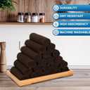 Tenare 100 Pack 12'' x 12'' Microfiber Cleaning Cloths Reusable Cleaning Rags Bulk Microfiber Towels Softer Highly Absorbent Washcloths for House Kitchen Car Window(Brown)