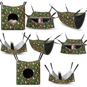 Geelin 8 Pcs Winter Rat Hammock Ferret Hammock for Cage Warming Rat Bed Guinea Pig Hanging Tunnel Glider Toy Ferret Hideout Bed Cage Accessories for Small Animals Hamster Chinchilla Sugar Squirrel