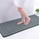 Arotive Memory Foam Bathroom Rug Mat 47x17, Ultra Soft and Absorbent Bath Mat, Machine Wash Dry, Comfortable Bath Rug Carpet for Bathroom Floor, Tub and Shower, Dark Grey