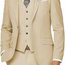 Wangyue Mens Suit 3 Piece Slim Fit Suit for Men Formal Business Suit Wedding Groom Prom Tuxedo Dinner Party, M