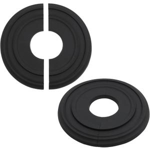 LC LICTOP White Split Ceiling Medallion, 12.28" OD x 3.94" ID for Ceiling Fans and Light Fixtures, PU Decorative Ceiling Fan Light Cover for Home Decor Living Room Bedroom, 2Pcs Black