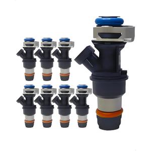 8-Count 4-Hole Fuel Injector Compatible with 1999-2007 Chevy Silverado/Tahoe/Express/SSR/Suburban, GMC Sierra/Savana/Yukon/Envoy, Cadillac Escalade - V8 4.8L/5.3L/6.0L for 17113553