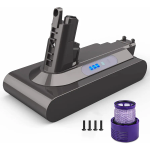 YABER 6000mAh V10 Battery Replacement 25.2V Battery for Dyson Cyclone V10 Animal V10 Absolute V10 Motorhead V10 Fluffy V10 Total Clean SV12 Cordless Stick Vacuum Cleaner with V10 Filter